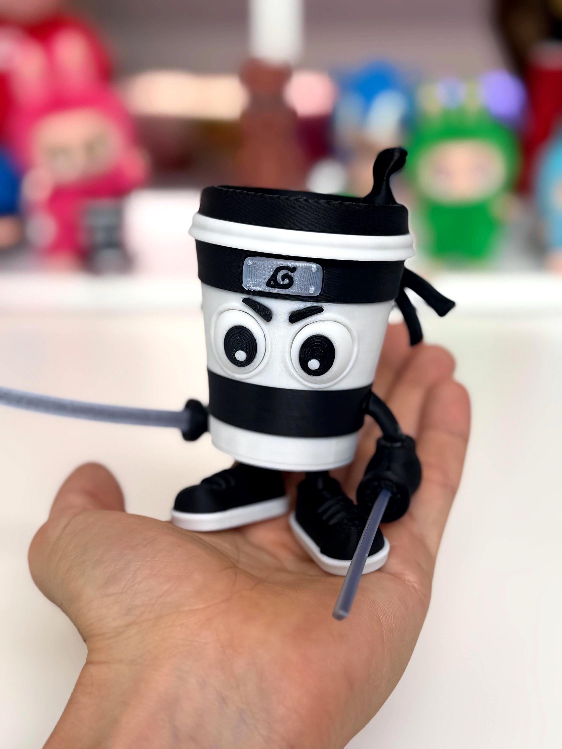 Killer Capuchino Asesino 12cm figura articulado, cutenes with a Deadly twis,meme italiano Brainrot Cappucinno Assessino taza café