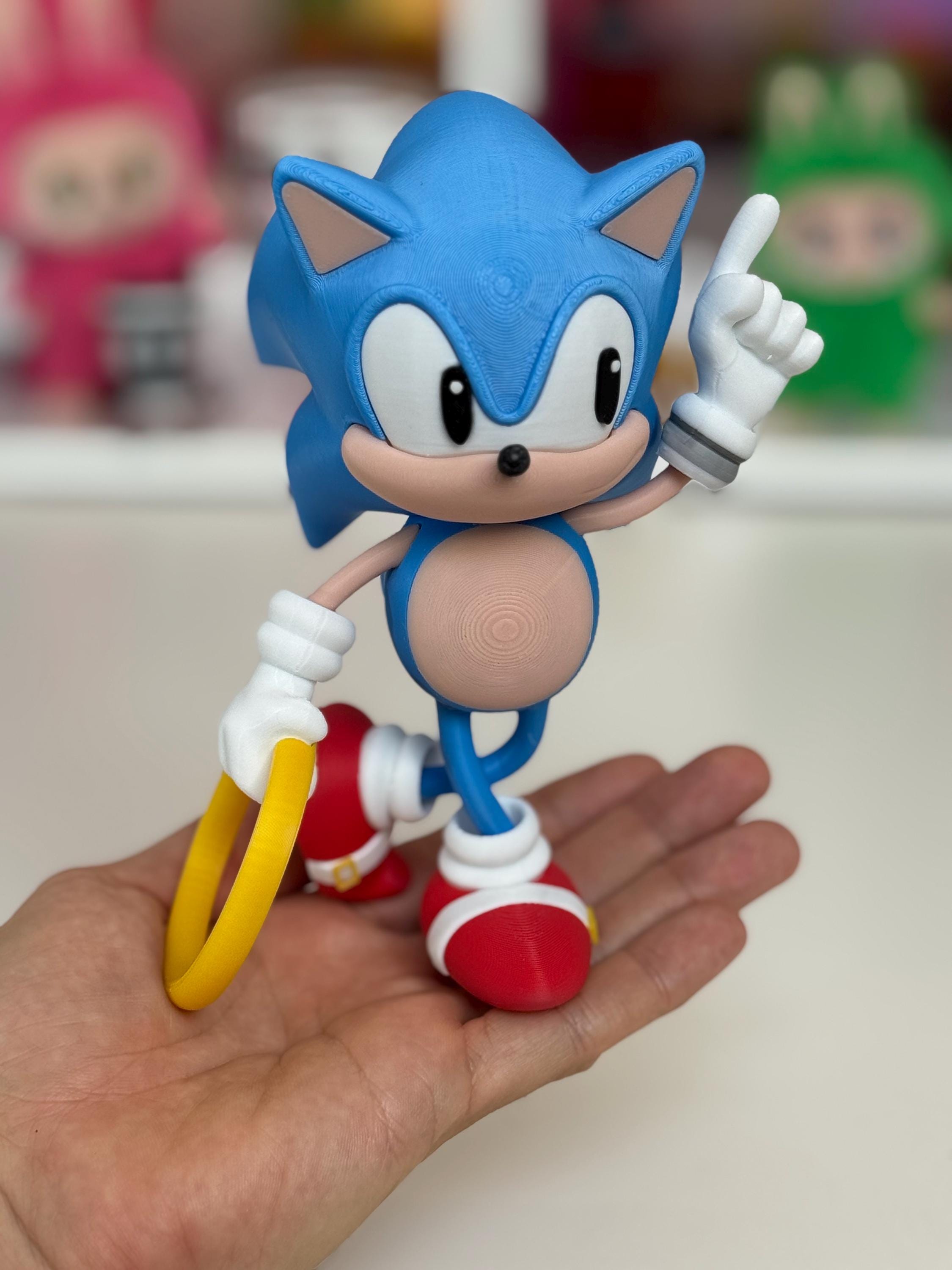 Figura de Sonic the Hedgehog Sega megadrive 16cm, estatuilla decoración Fan Art