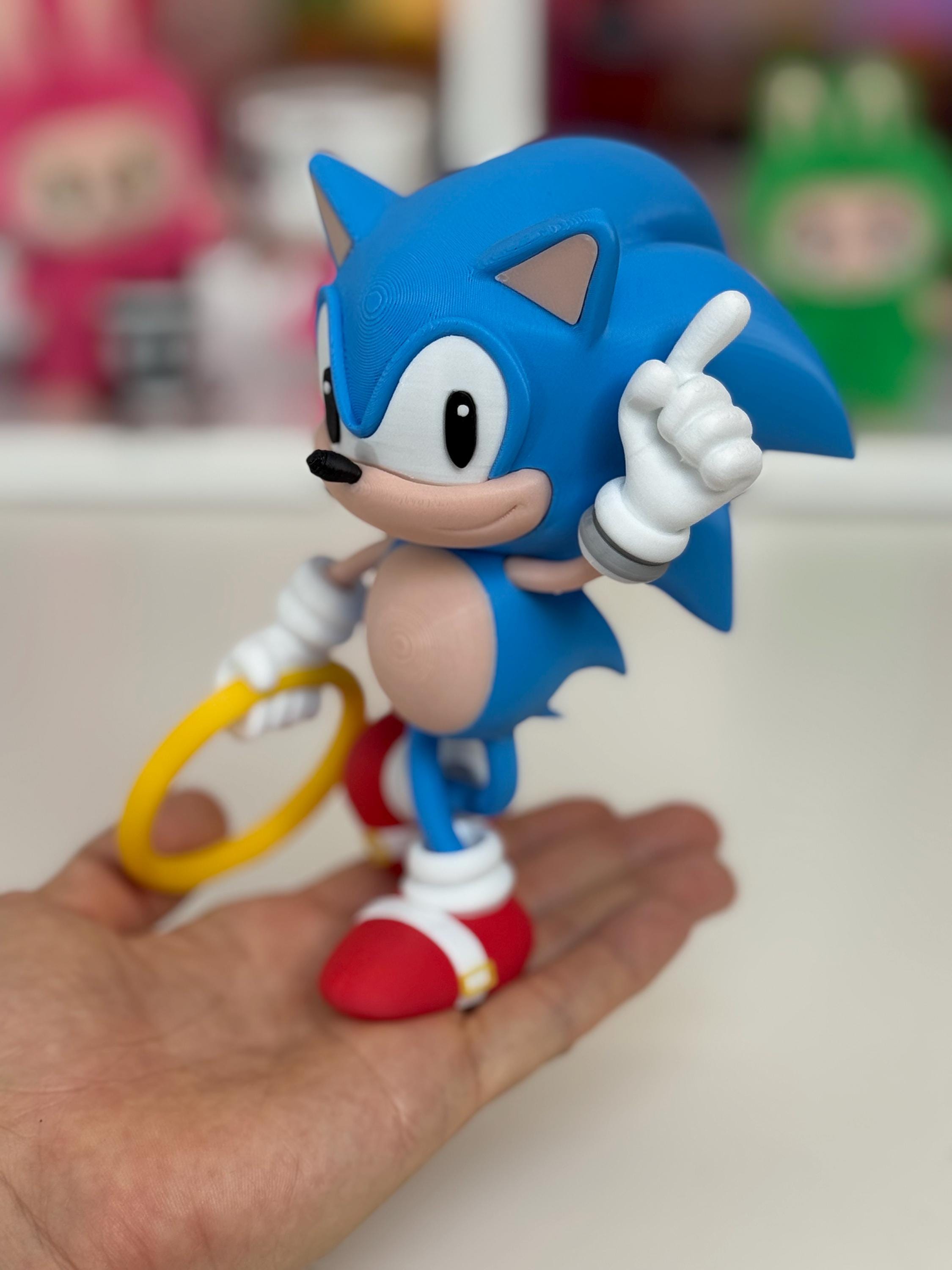 Figura de Sonic the Hedgehog Sega megadrive 16cm, estatuilla decoración Fan Art