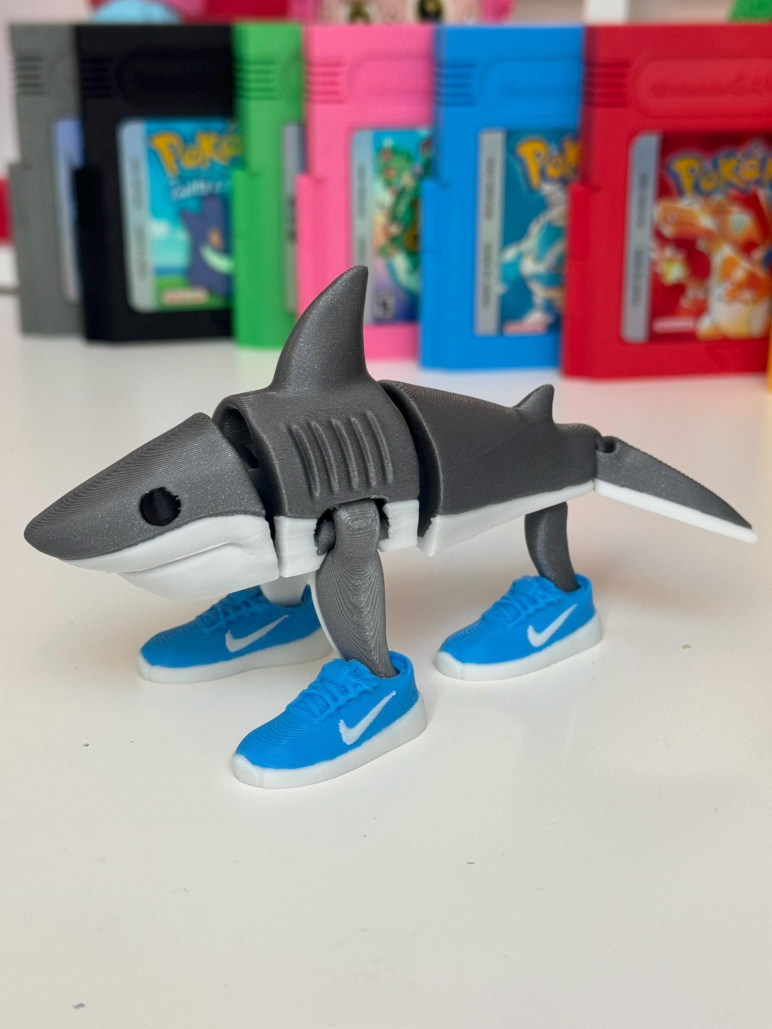 Tralalero Tralala Tiburón articulado, Figura meme de Tralalero Tralala,tiburón de PLA , pintado a mano,Tralalero Tralala Articulated Shark