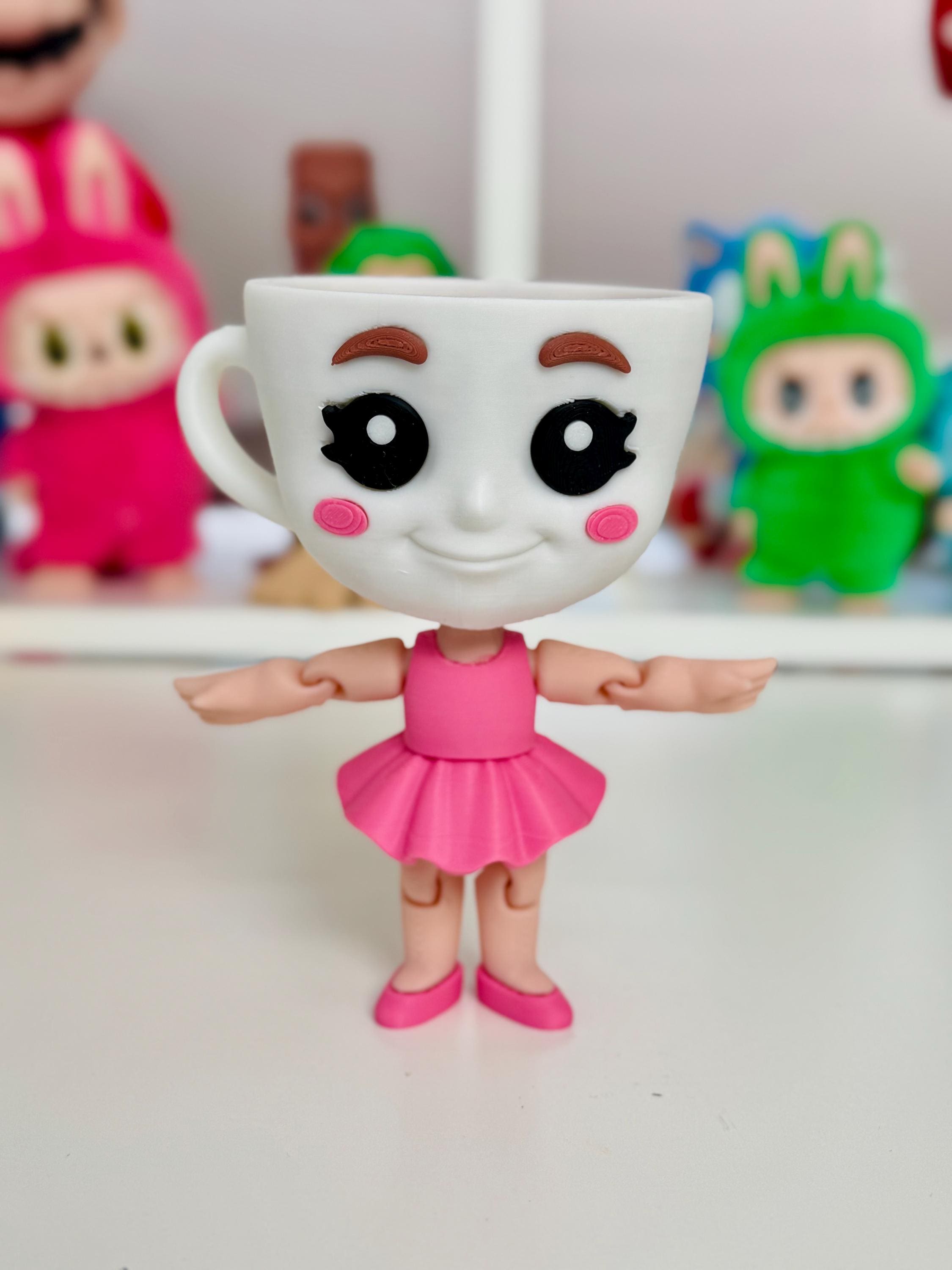 Figura Bailarina Capuchina 13cm articulada, meme italiano articuled bailarina capuchina, Brainrot italiano taza de café