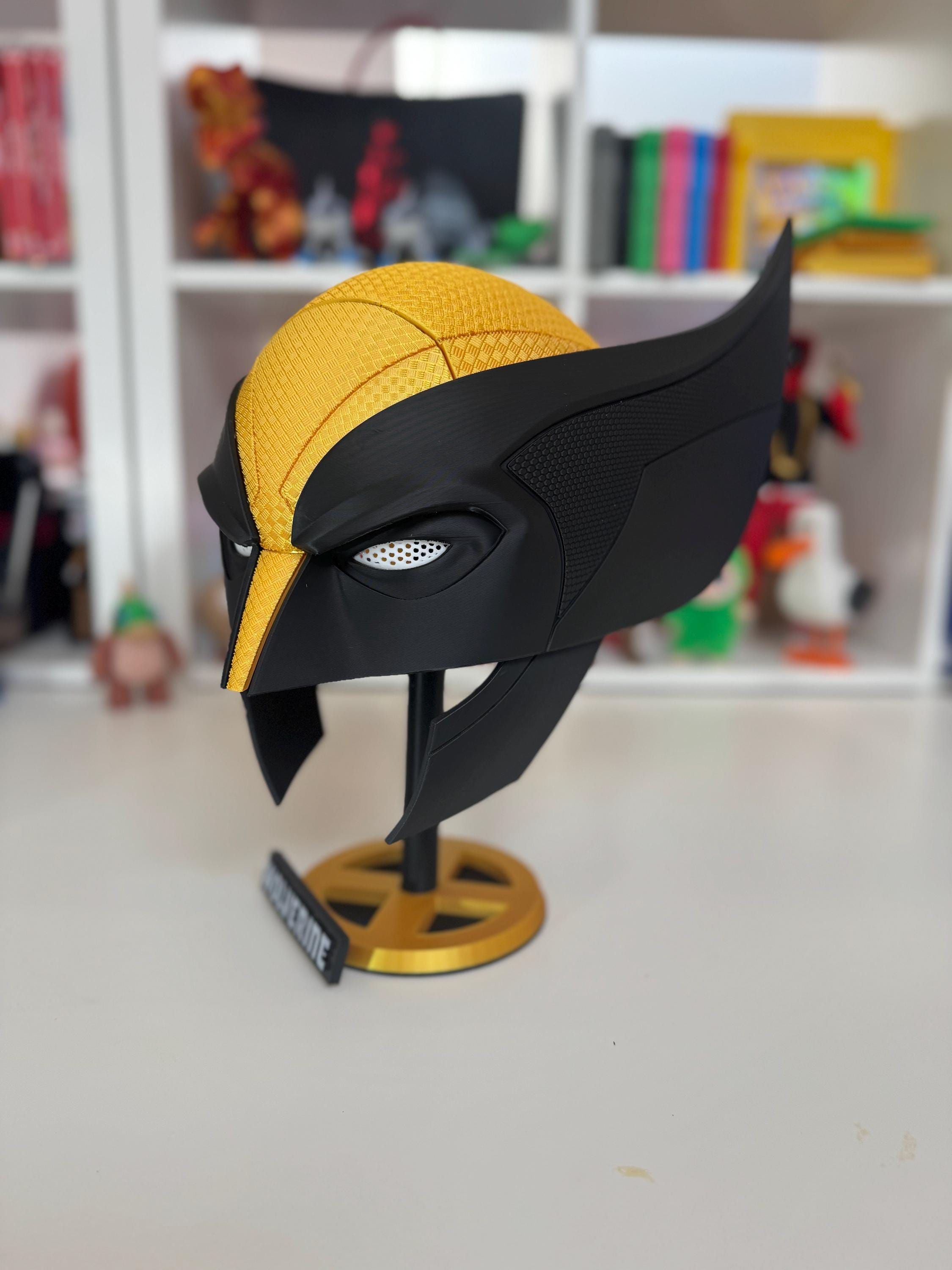 Máscara Wolverirne, réplica 1:1 casco Lobezno X-men | con soporte para expositor | cosplay disfraz Marvel