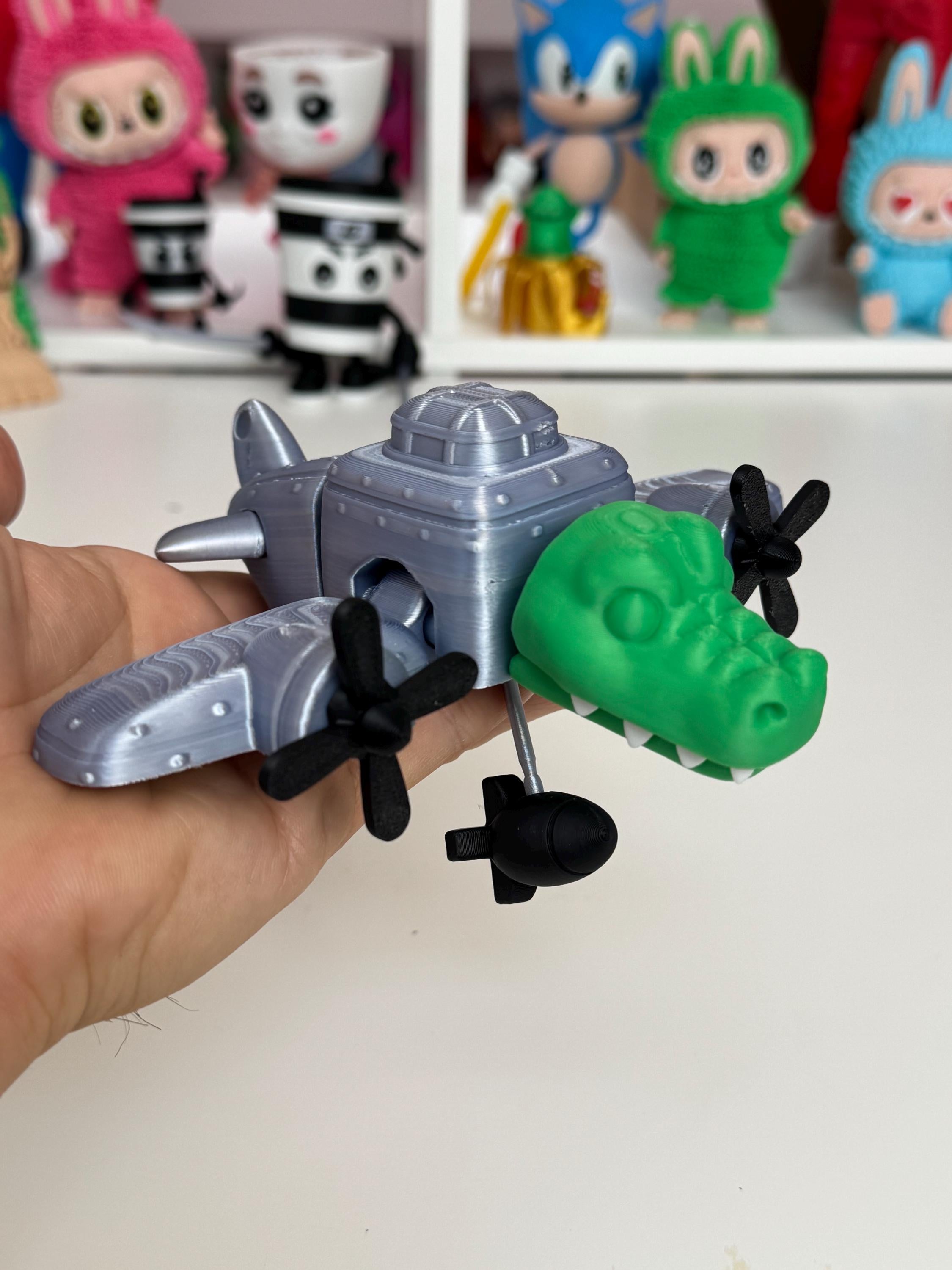 Figura Bombardino Cocodrilo 17cm. articulada Brainrot ,Bombardier Crocodile articulated figure Brainrot