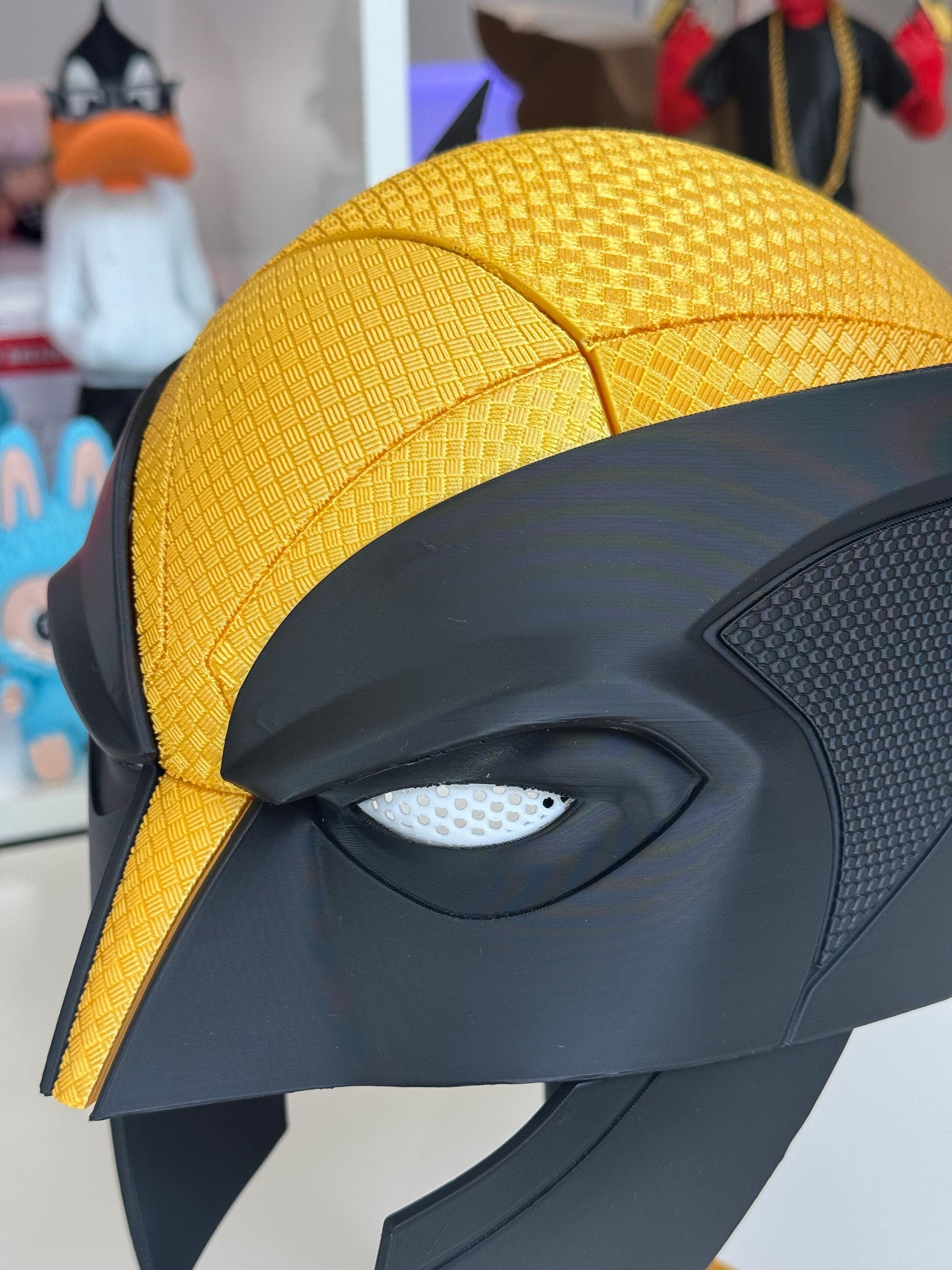 Máscara Wolverirne, réplica 1:1 casco Lobezno X-men | con soporte para expositor | cosplay disfraz Marvel