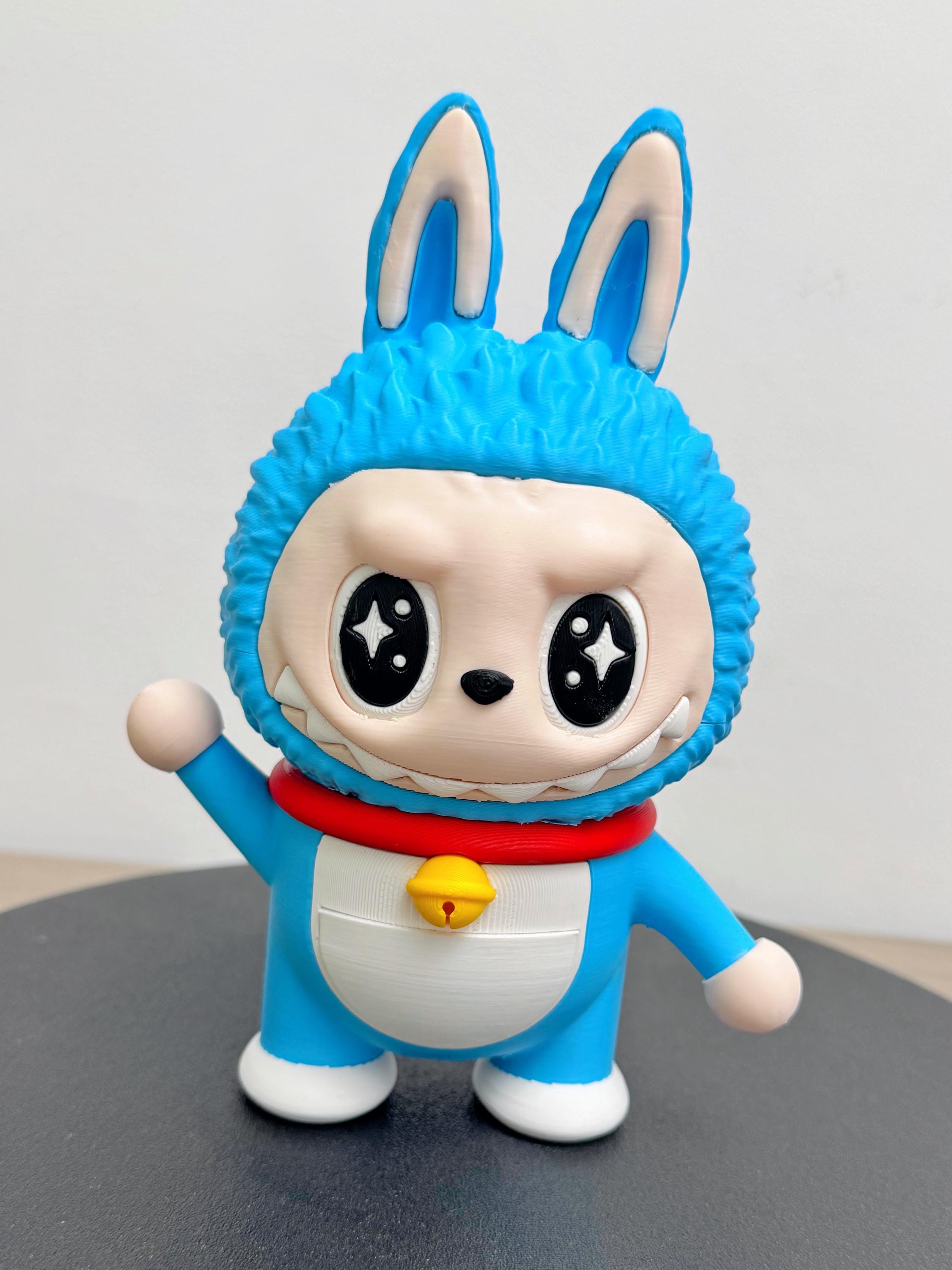 LABUBU DORAEMON collector's edition, rigid figure Zimomo Angel Plastic Monstruo Labubu