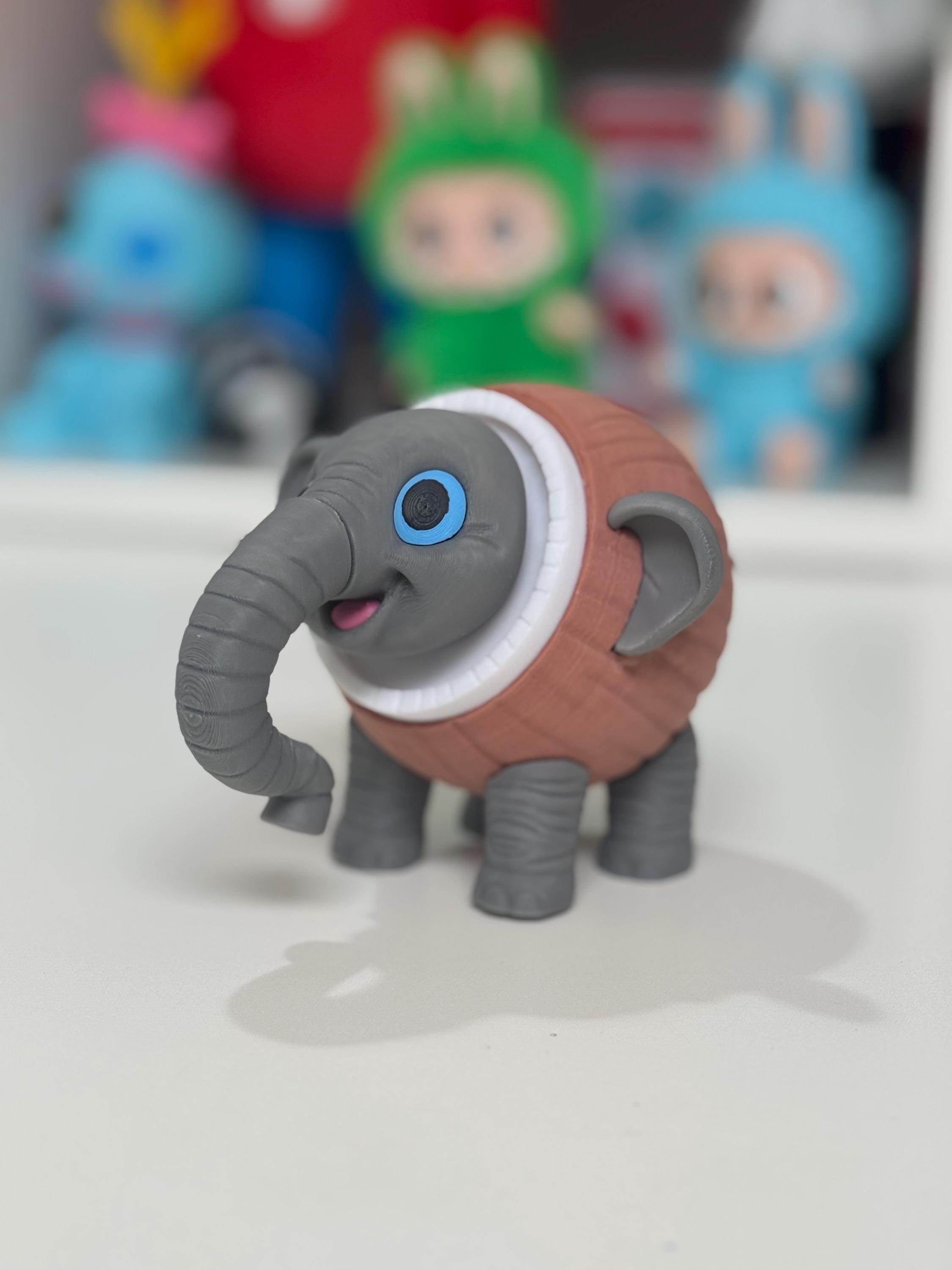 Figura Cocofanto Elefanto articulado, coconut elephant Toy meme italiano articuled Mateo, juguete Brainrot italiano elefante coco