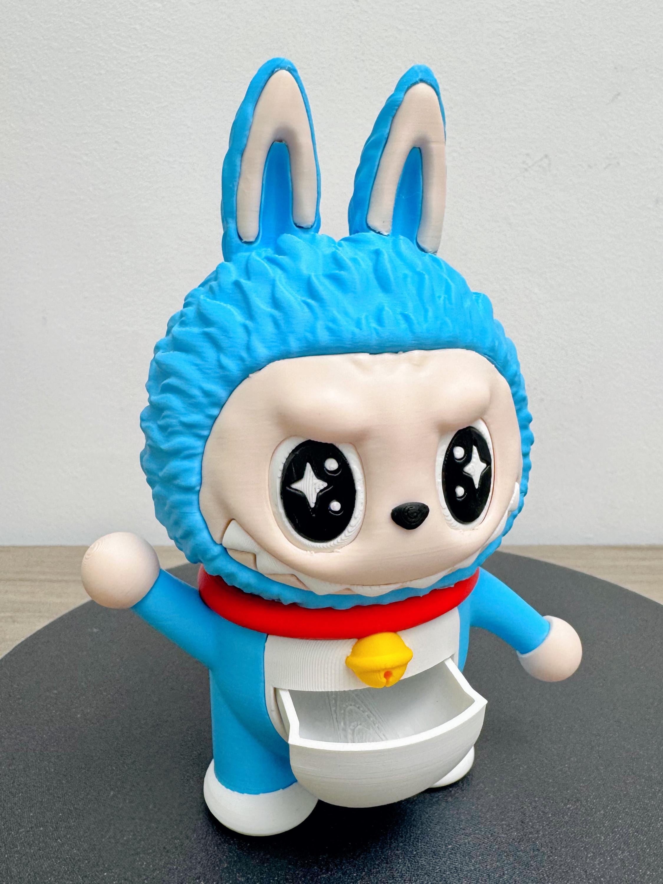 LABUBU DORAEMON collector's edition, rigid figure Zimomo Angel Plastic Monstruo Labubu