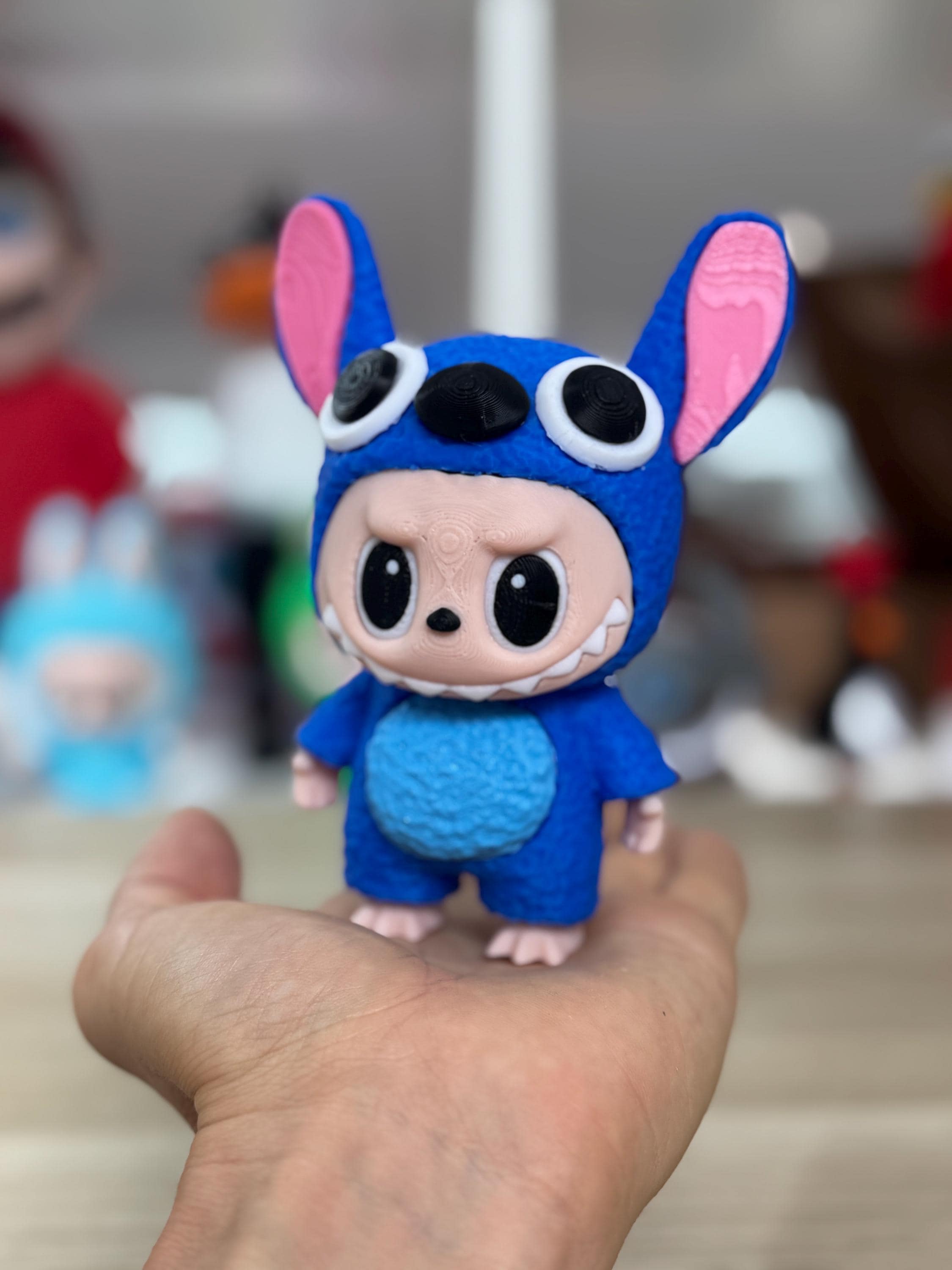 Figura LABUBU STITCH 13cm para coleccionistas Zimomo Angel stitch