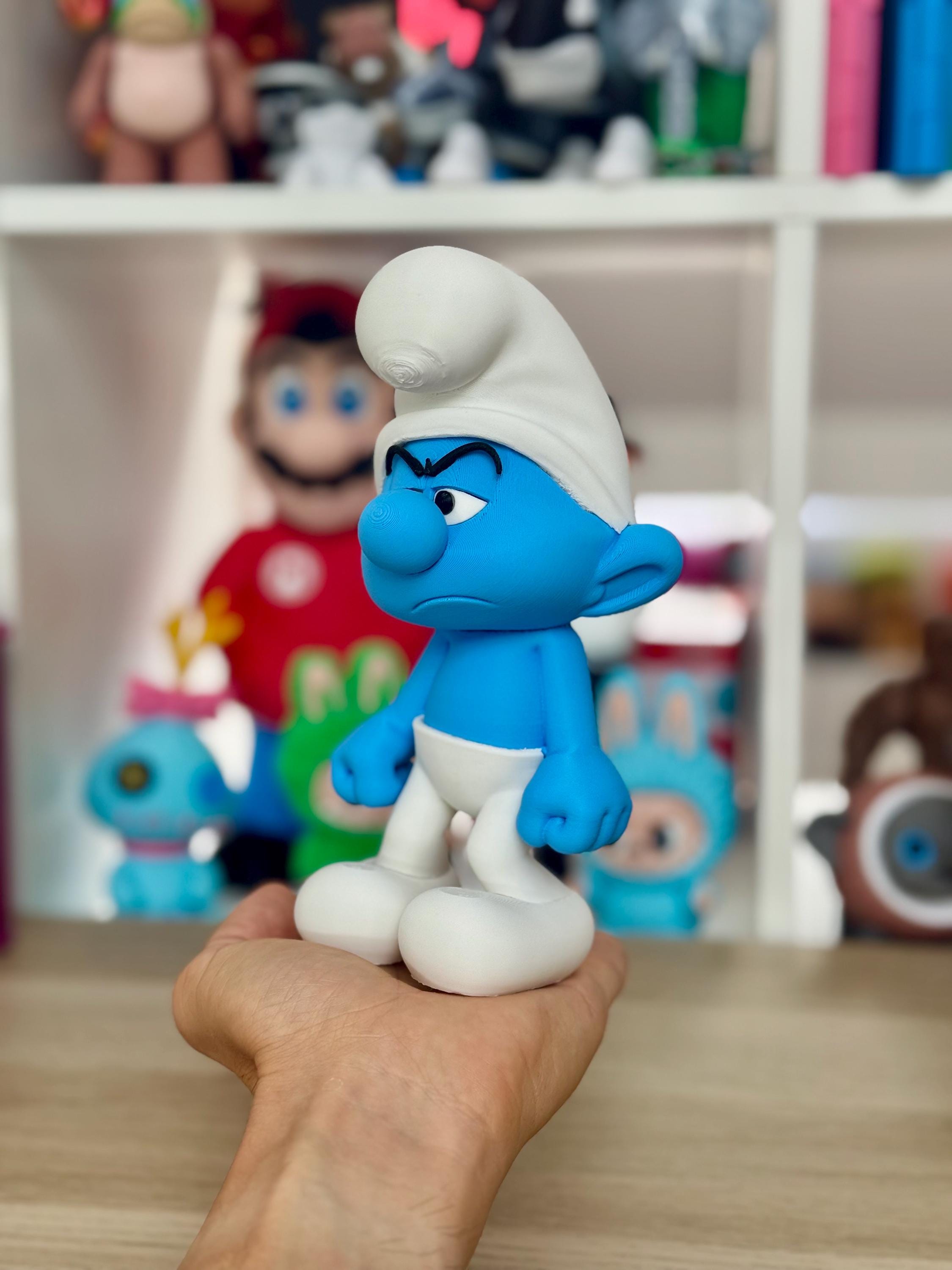 Figura Pitufo Gruñón 18 cm – Edición coleccionista Los Pitufos – Decoración retro – Regalo Figura decorativa