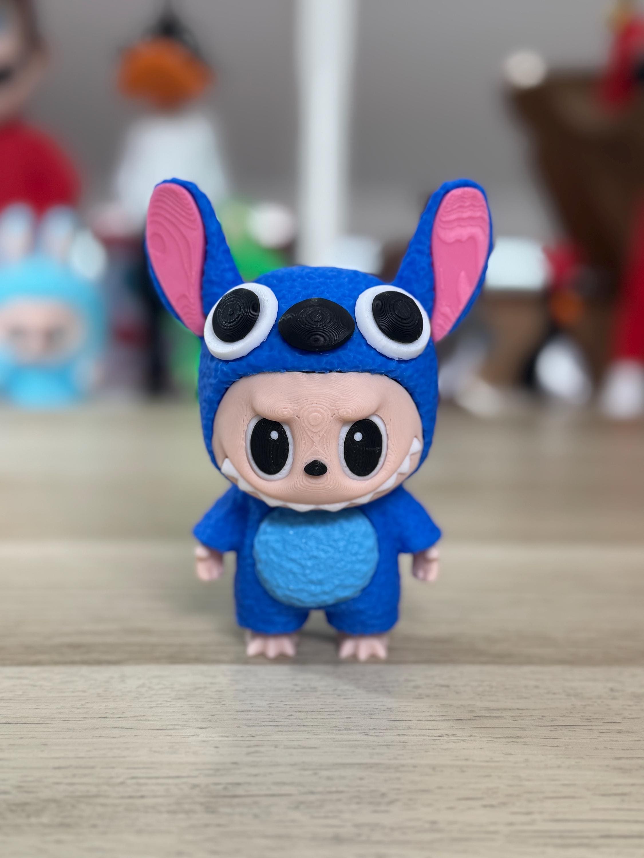 Figura LABUBU STITCH 13cm para coleccionistas Zimomo Angel stitch