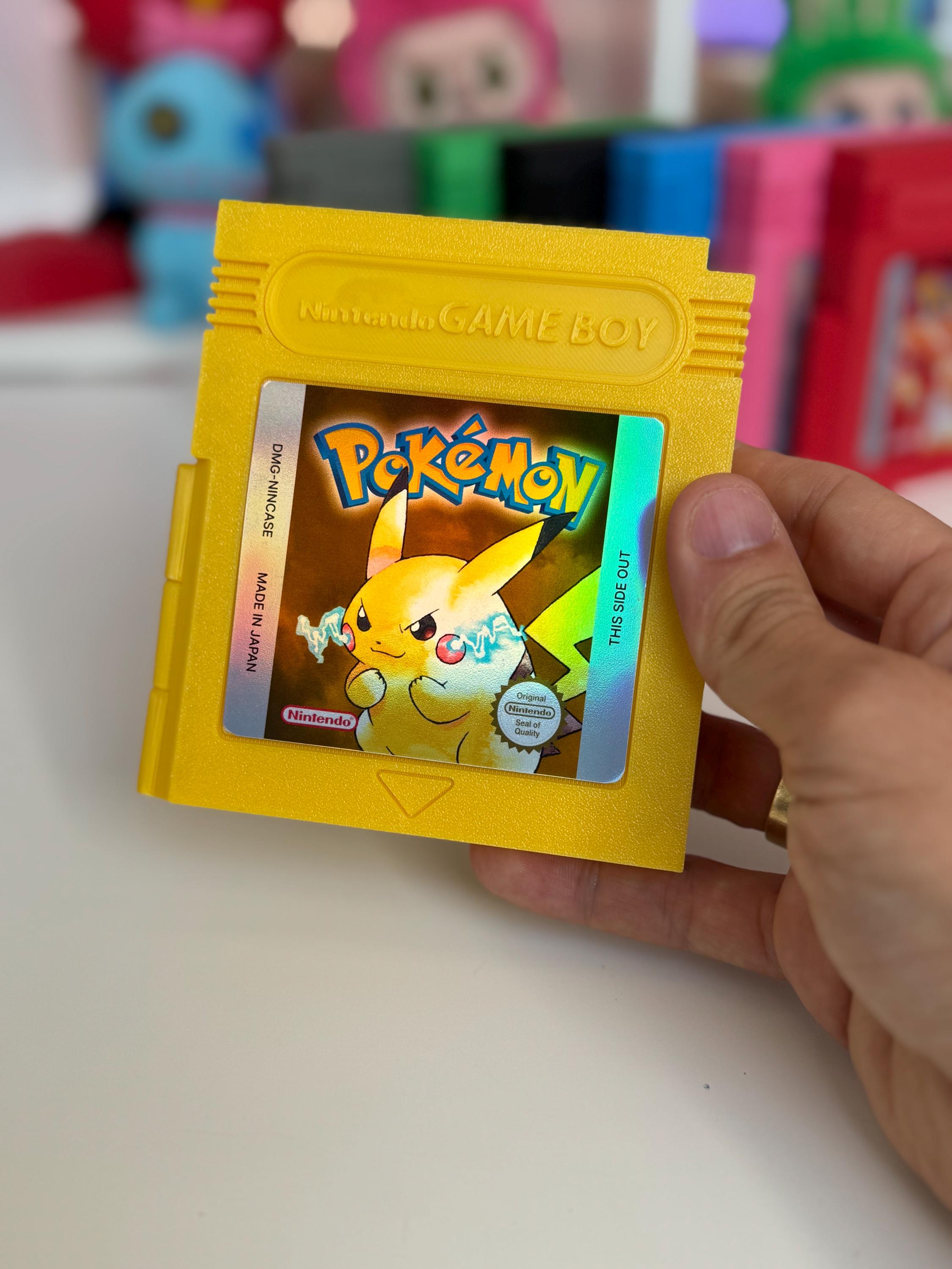 Estuche  para juegos de Nintendo Switch con forma de cartucho de Gameboy diseño Pikachu, Nintendo Switch game case - desing cartridge style