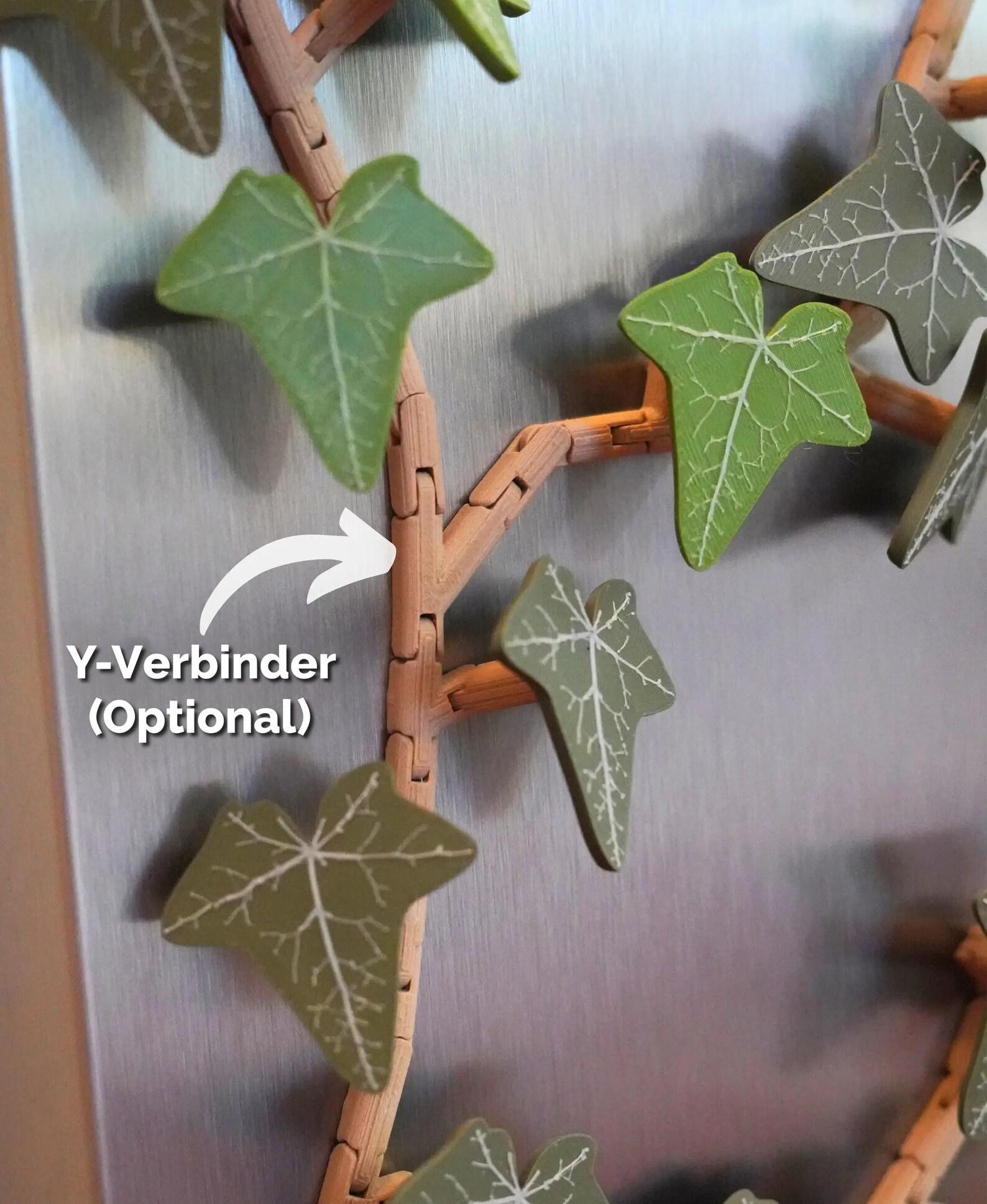 Imán nevera simulando planta hiedra, sus hojas extraibles están imantadas para frigoríficos y metal. Planta decorativa articulada