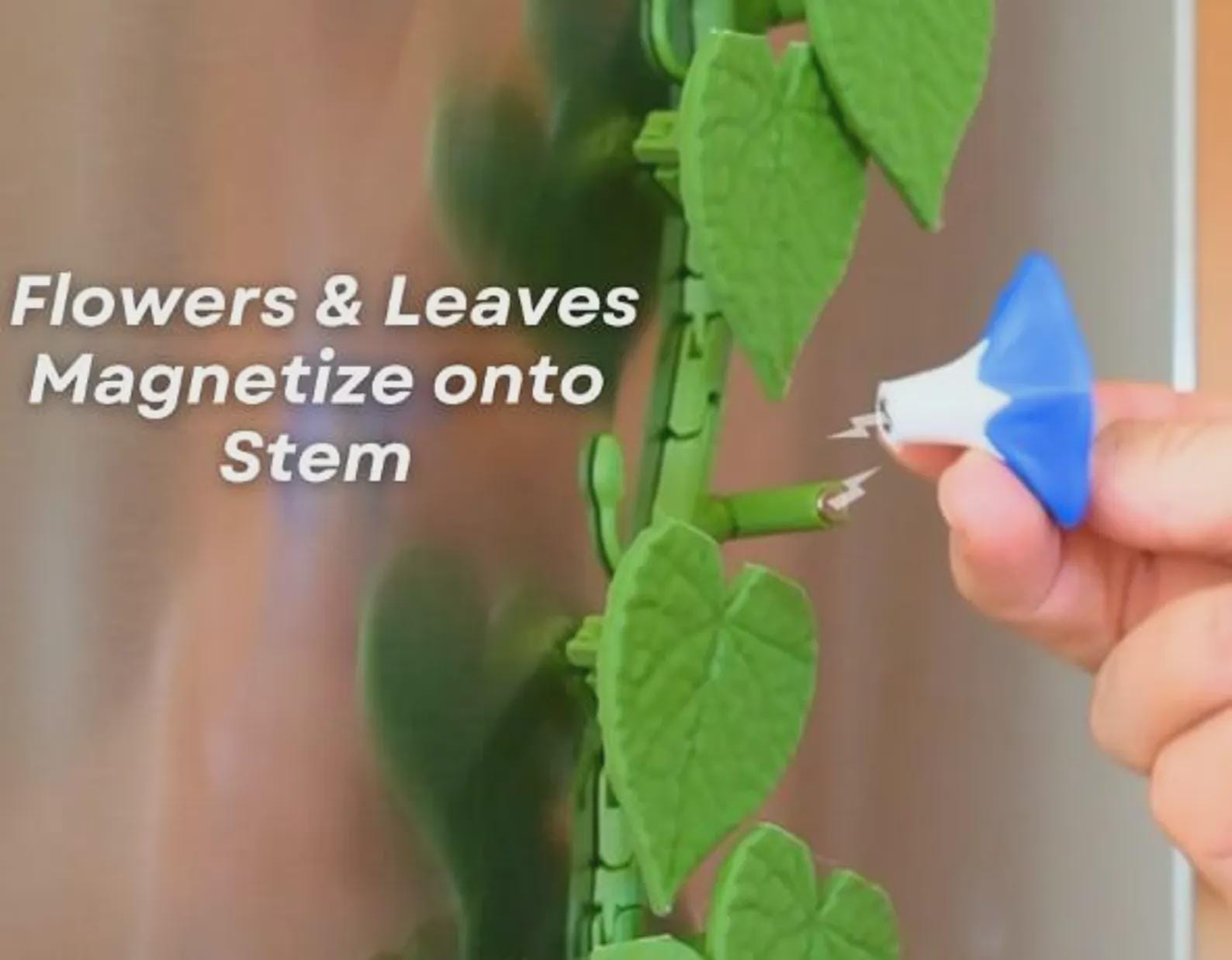 Imán Nevera planta simulando hojas de plantas, hojas extraibles  imantadas para posits notas o recordatorios , Planta decorativa articulada